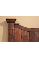 International Furniture Direct Madeira Rustic Solid Wood King Panel Bed