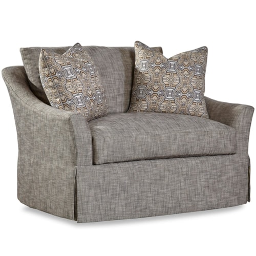 Casual Chair and a Half with Curved Flared Arms