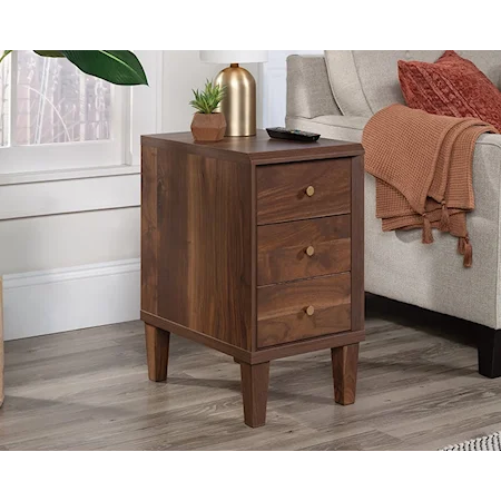 Mid-Century Modern Two-Drawer Side Table with Easy-Glide Drawers