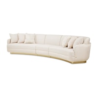 Transitional 3-Piece Upholstered Sectional Sofa with Plinth Base