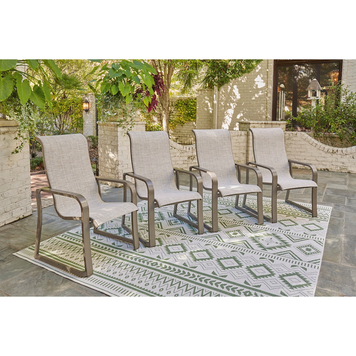 Ashley Furniture Signature Design Beach Front Sling Arm Chair (Set of 4)
