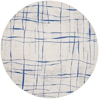 5'  Ivory Blue Round Rug