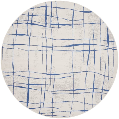 5'  Ivory Blue Round Rug