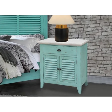 1-Drawer Nightstand  with Doors