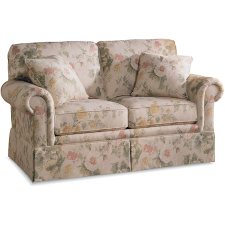 Traditional Loveseat with Semi-Attached Back