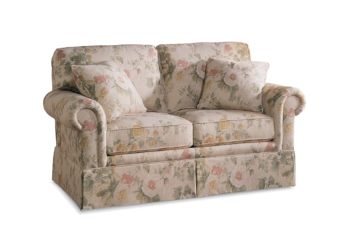 Traditional Loveseat with Semi-Attached Back