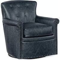 Traditional Swivel Club Chair with Tufted Back
