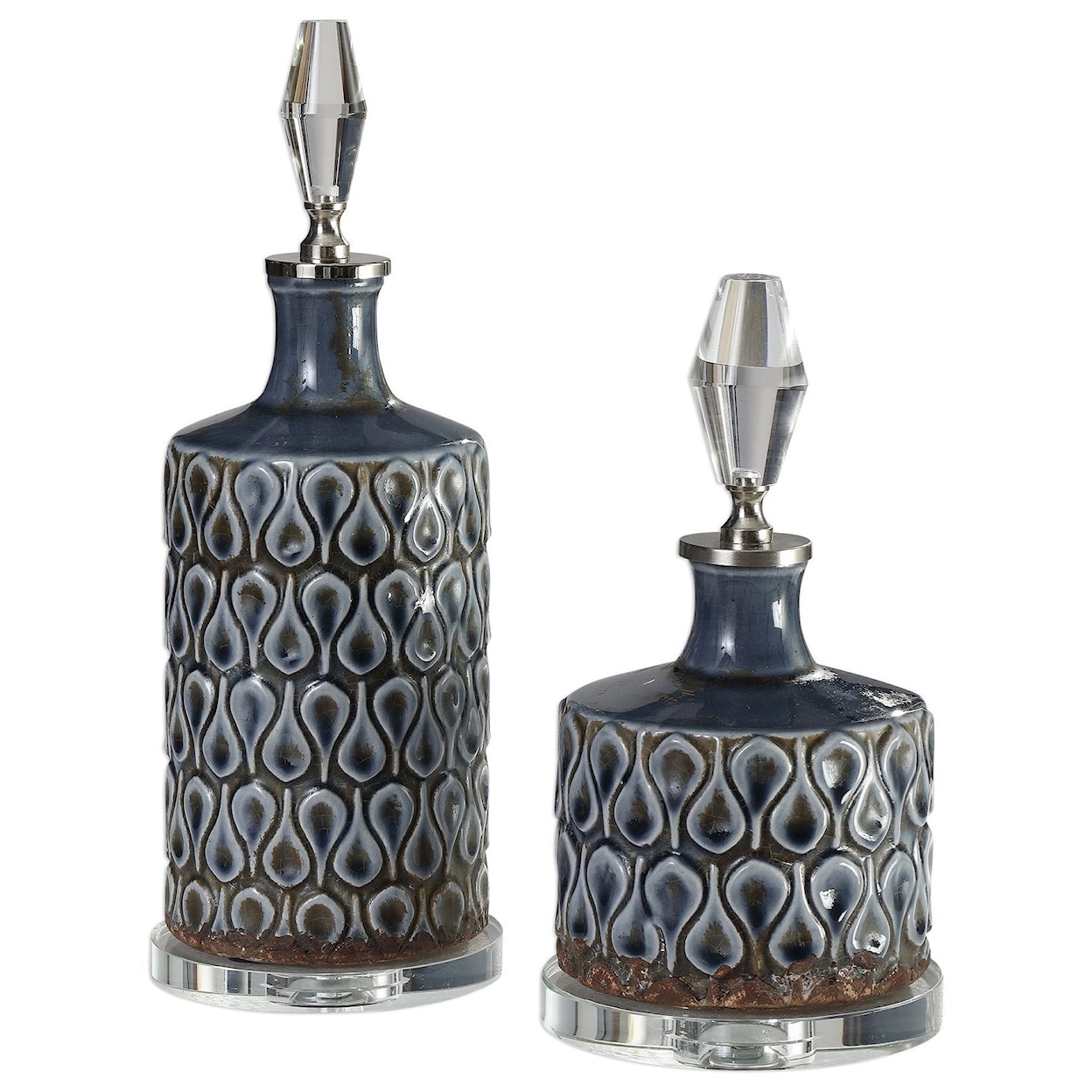 Uttermost Accessories Varuna Cobalt Blue Bottles S/2