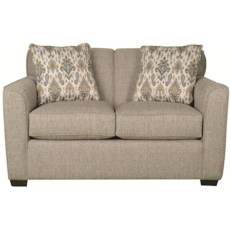 Contemporary Loveseat with Flared Track Arms
