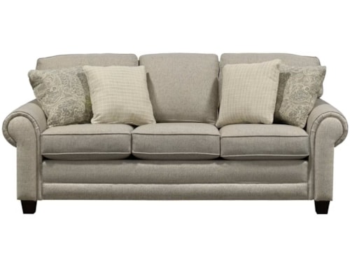 Transitional Sofa with Rolled Arms