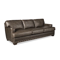 Contemporary Sofa with Track Armrests & Nail-Head Trim
