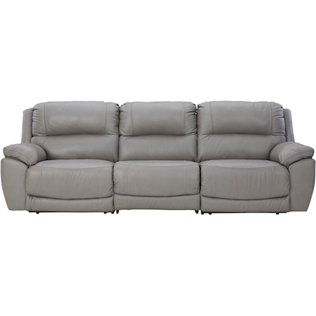 Leather Match Power Reclining Sectional Sofa