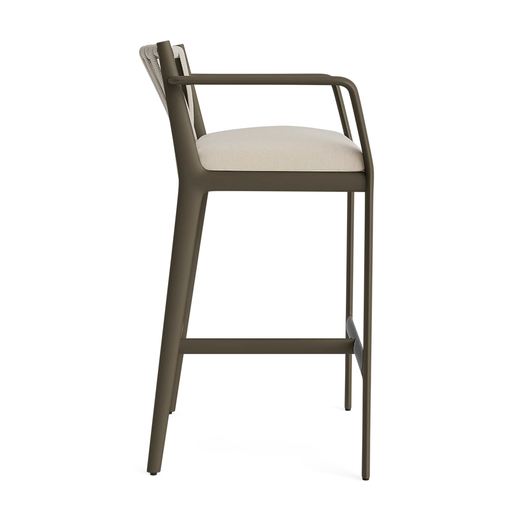Brown Jordan H Low-Back Rope Barstool w/Arms
