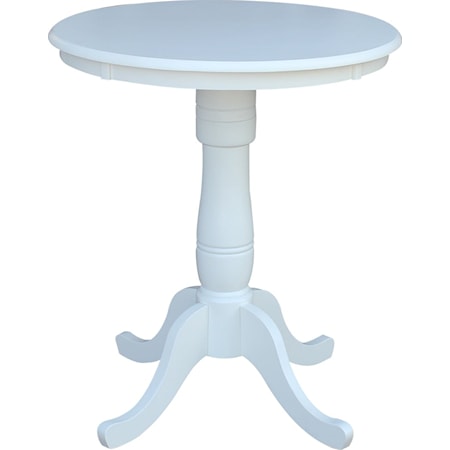 30'' Pedestal Table in Pure White