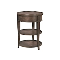 Transitional Round Chairside Table with Two Shelves