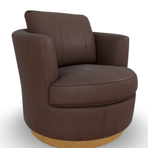Mid-Century Modern Swivel Barrel Chair