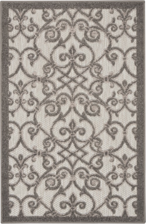 2'8" x 4' Grey/Charcoal Rectangle Rug