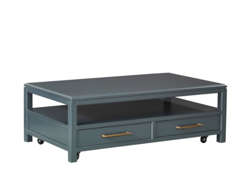Transitional Cocktail Table with Ball Casters
