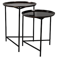 Burnett Dark Nickel Nesting Tables, S/2