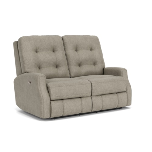 Button Tufted Power Reclining Loveseat with Power Headrests