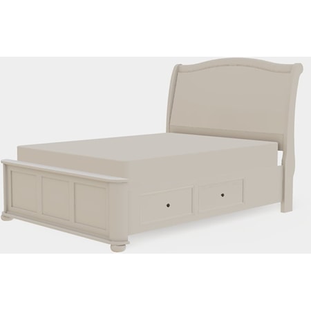 Queen Upholstered Bed Right Drawerside