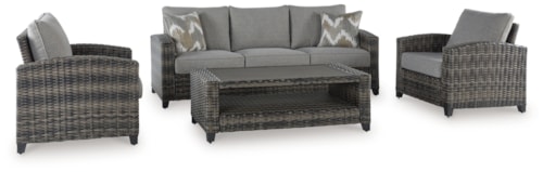 Outdoor Sofa/Chairs/Table Set (Set Of 4)