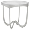 Artistica Artistica Metal Sophie Contemporary Round Metal End Table with Glass Top