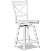 Farmhouse Charlotte Swivel Stool in Pure White