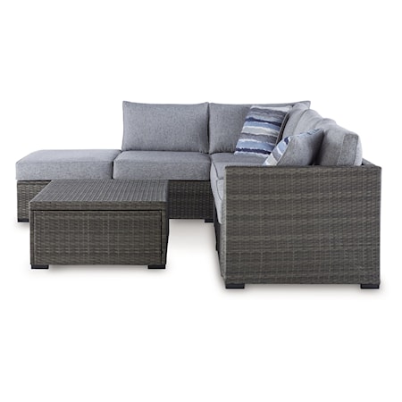 Outdoor Sectional Set with Ottoman &amp; Table