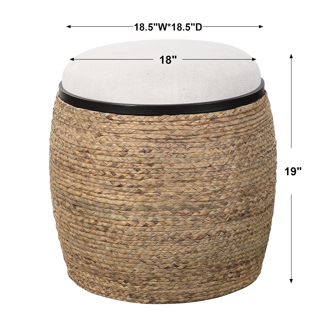 Uttermost Island Island Straw Accent Stool