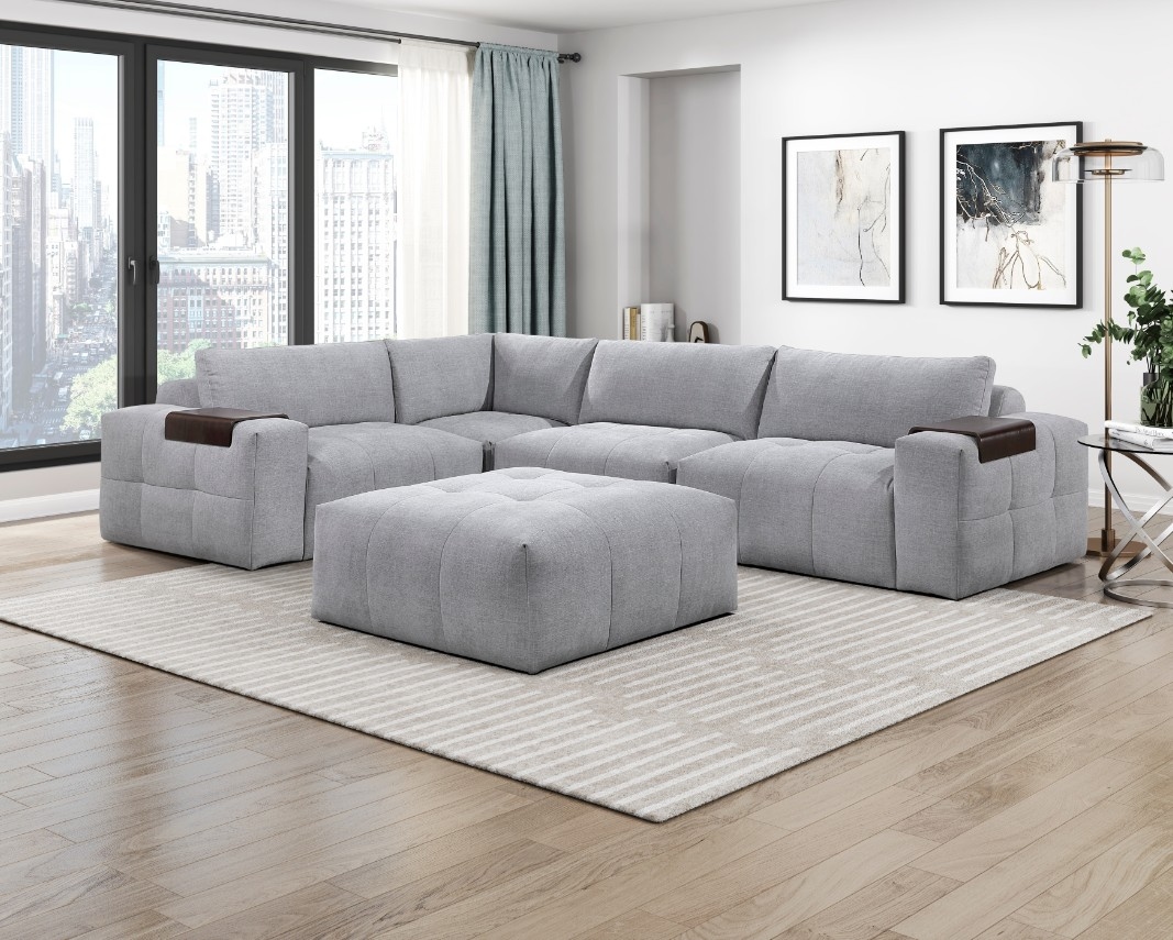 Homelegance Tidal Casual 5-pc. L-Shape Sect. Sofa w/Ottoman