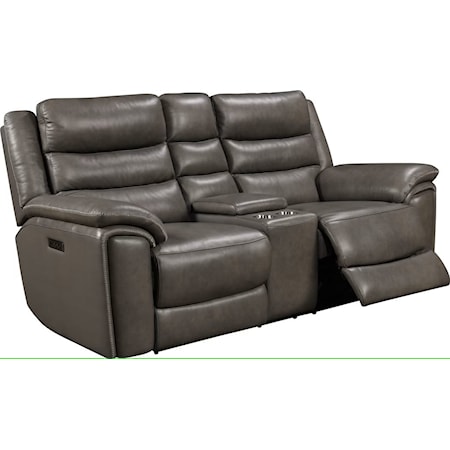 LEATHER MATCH POWER LOVESEAT W/PWR HEADRESTS