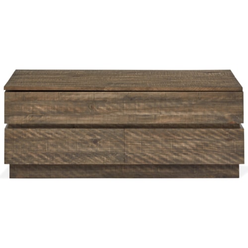 Transitional Lift Top Storage Cocktail Table with Casters