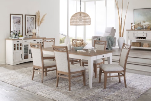 Farmhouse 8-Piece Dining Set with Buffet