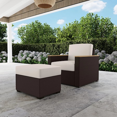 Outdoor Chair and Ottoman Set