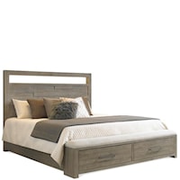Contemporary Queen LED Panel Storage Bed