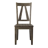 Rustic Dining Side Chair with Distressed Finish