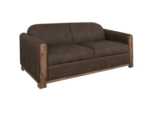 Modern Rustic Loveseat with Exposed Wood Accents