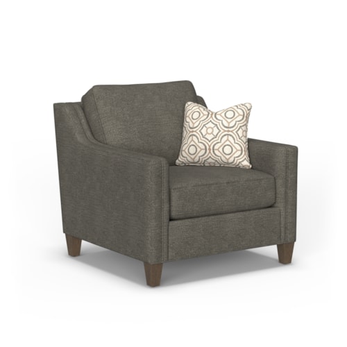 Transitional Accent Chair with Tapered Legs