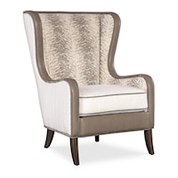 Aurora Chair with Flared Wing Back and Nailhead Trim