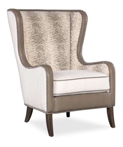 Aurora Chair with Flared Wing Back and Nailhead Trim