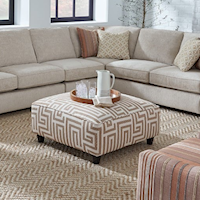Contemporary Accent Ottoman with Modern Geometric Pattern