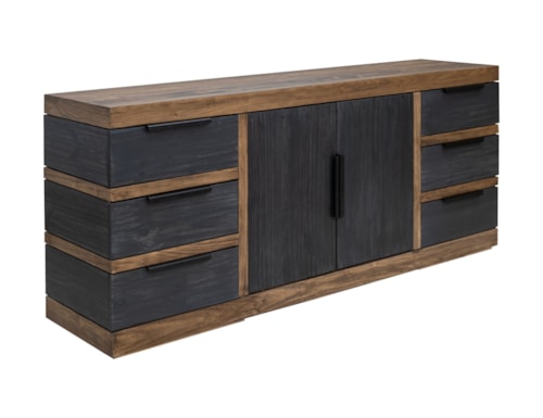 Contemporary 6-Drawer Console with Doors
