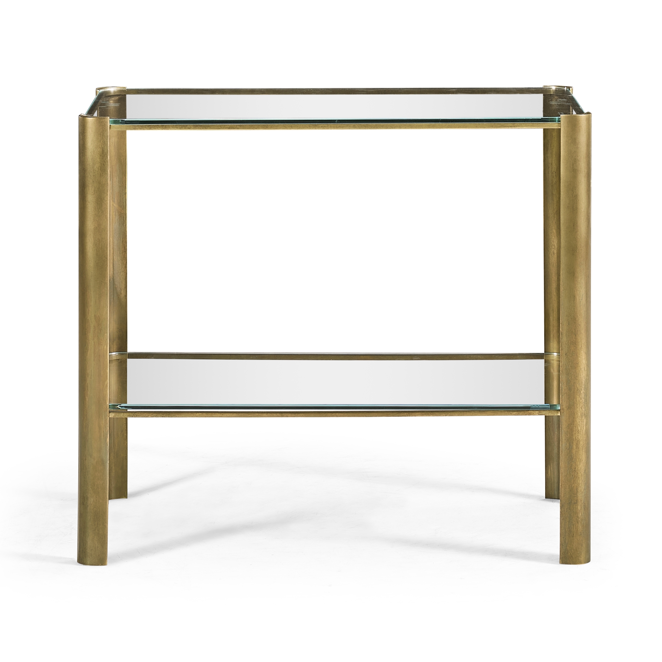 Brass &amp; Glass End Table