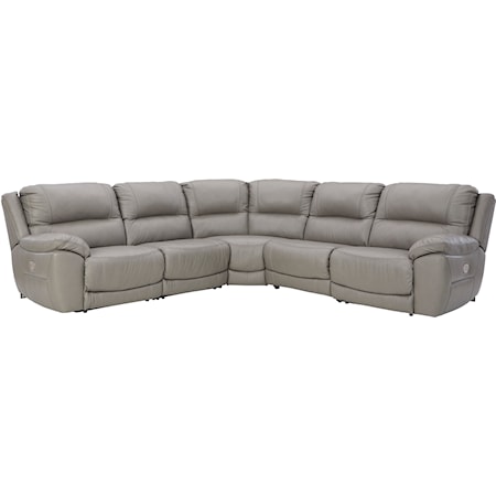 Leather Match 5-Piece Power Reclining Sectional