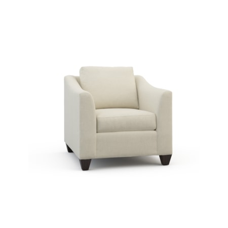 Casual Accent Chair w/ Sloped Crescent Arms