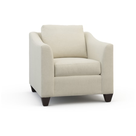 Casual Accent Chair w/ Sloped Crescent Arms