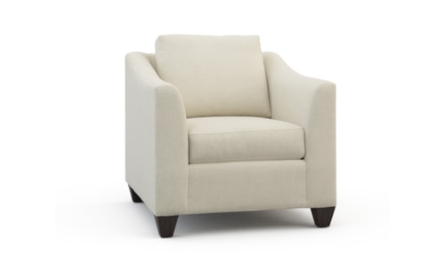 Casual Accent Chair with Sloped Crescent Arms