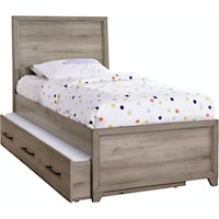 Transitional Twin Panel Bed with Trundle