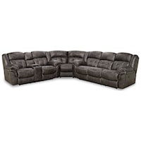 Casual Super-Wedge Sectional with Tufted Seats and Back